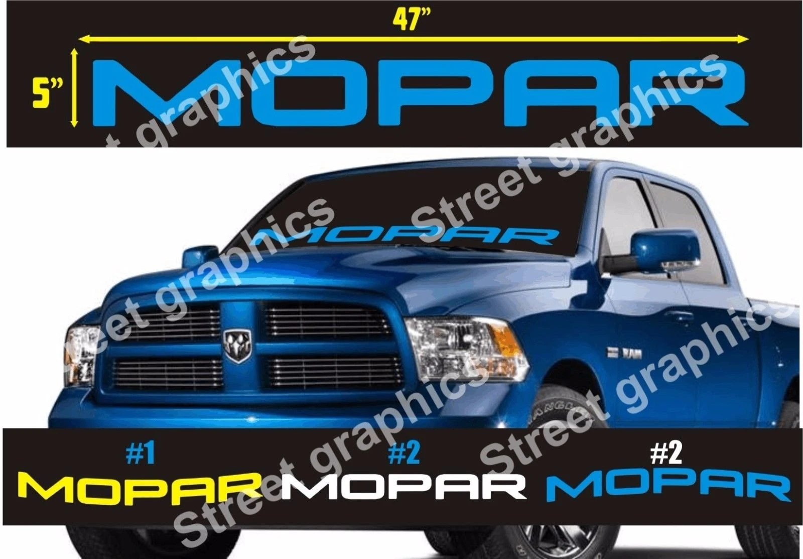 

For MOPAR WINDSHIELD VINYL DECAL STICKER DODGE RAM
