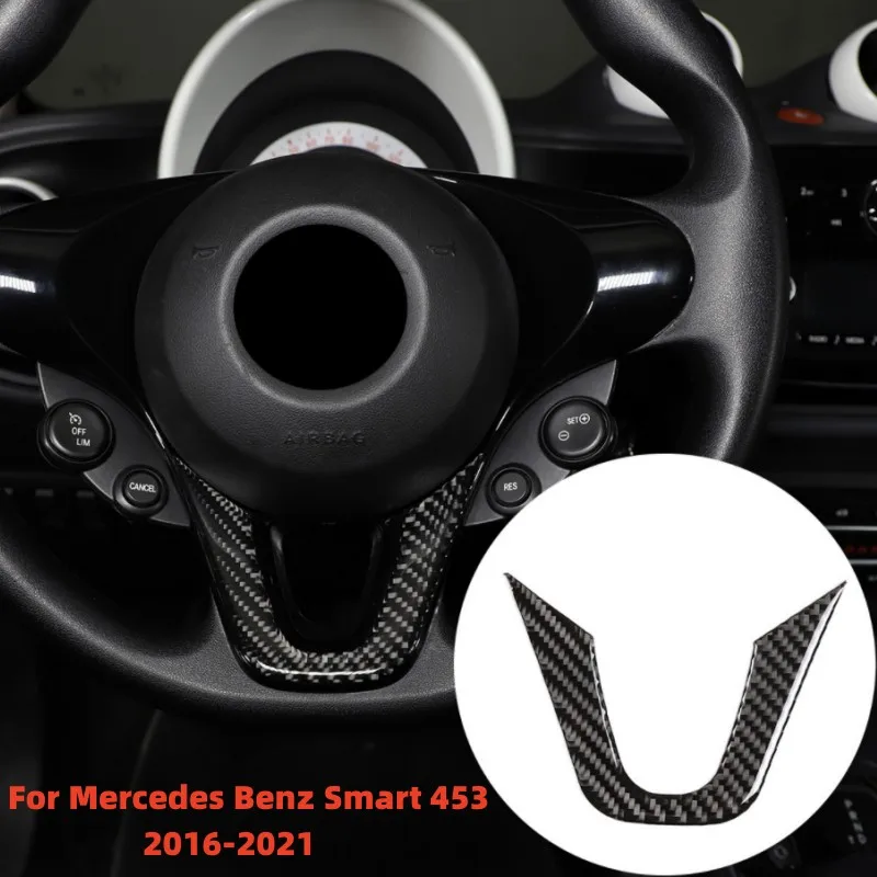 

Car Steering Wheel Button Decoration Cover Protection Sticker Interior Styling Accessories For Mercedes Benz Smart 453 2016-2021