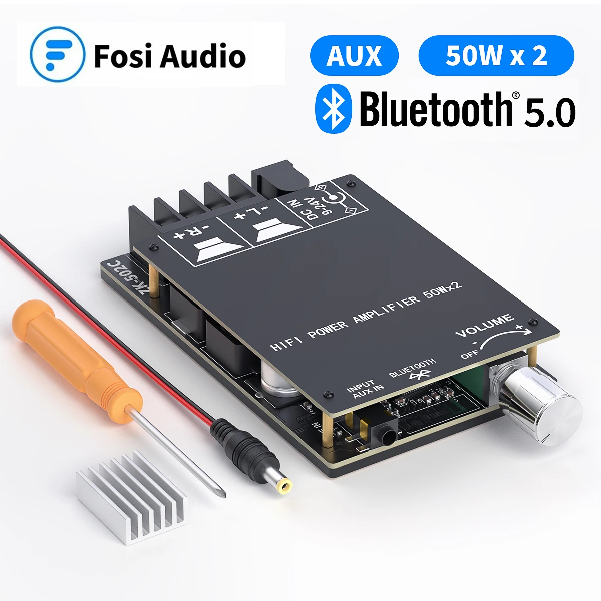 Плата усилителя Fosi Audio Bluetooth 2 0 каналов цифровой Amp модуль высокой мощности 3 5 мм AUX