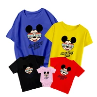 mickey mouse with sunglasses series disney family matching summer kids short sleeve unisex adult t shirt casual baby romper