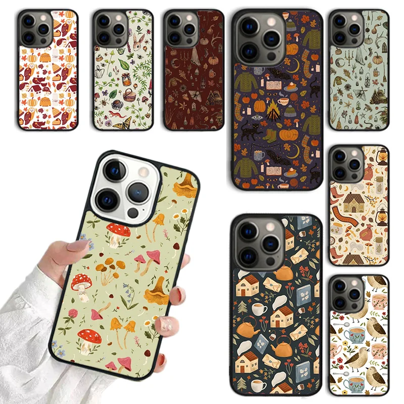 Уютный осенний чехол для iPhone 16 15 14 12 13 mini PLUS XS XR 11 PRO MAX