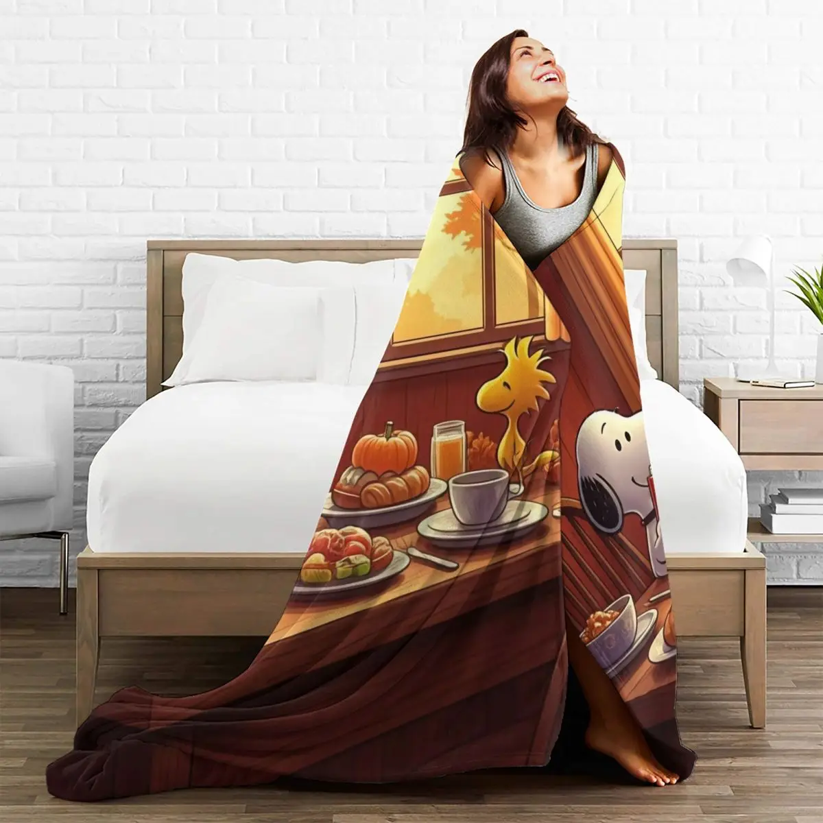 Snoppy Leisure Life Мягкое теплое одеяло Плюшевое для пикника Графический диван Стул