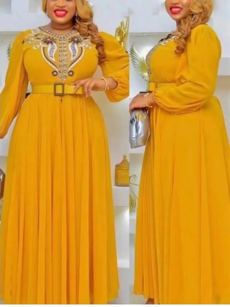 

Элегантные африканские платья-Макси для женщин, новинка 2022, женское вечернее длинное платье с вышивкой, летний кафтан, мусульманская одежда