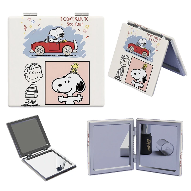 

Cute Snoopy Makeup Mirror Anime Cartoon Puppy Female Portable Folding Girl Heart Simple Student Dormitory Small Mirror Accessory