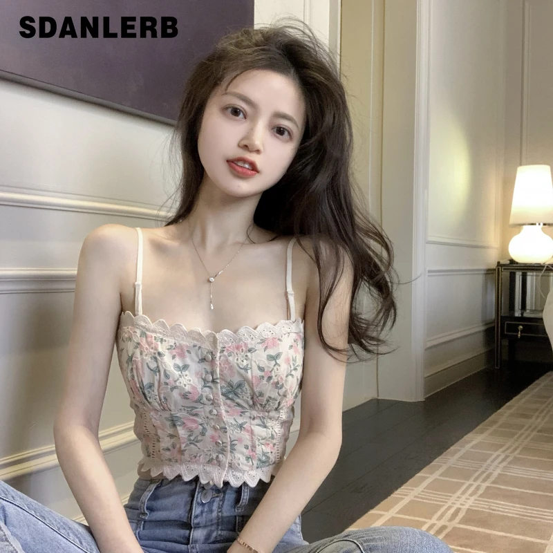 

Женский кружевной топ в стиле ретро, привлекательный облегающий топ с французским кружевом, летний укороченный топ с принтом