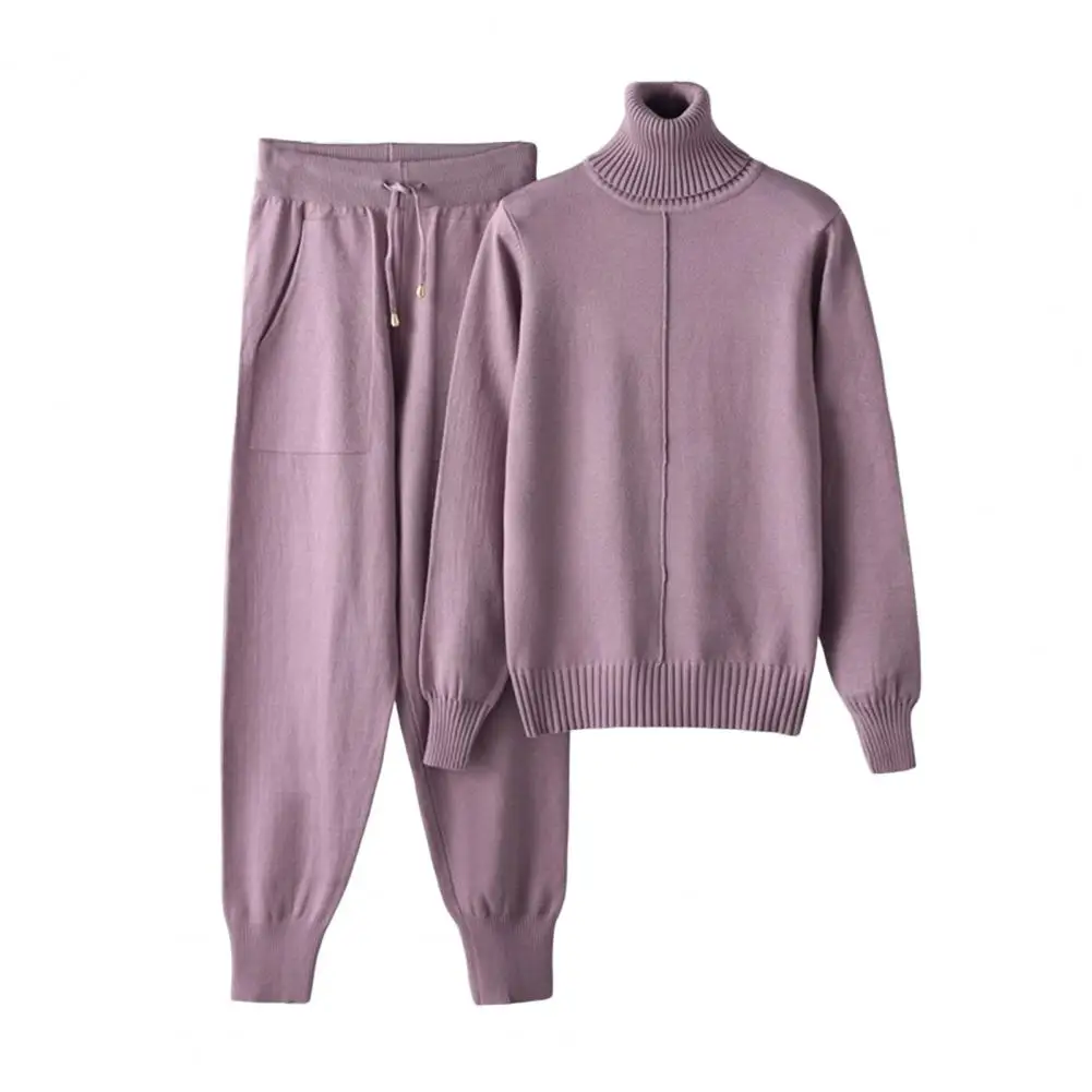 

Sweatshirt Trousers Suit Pullover Winter Tracksuit Ankle-banded High Collar Trendy High Elasticity Sweatshirt Pants Suit