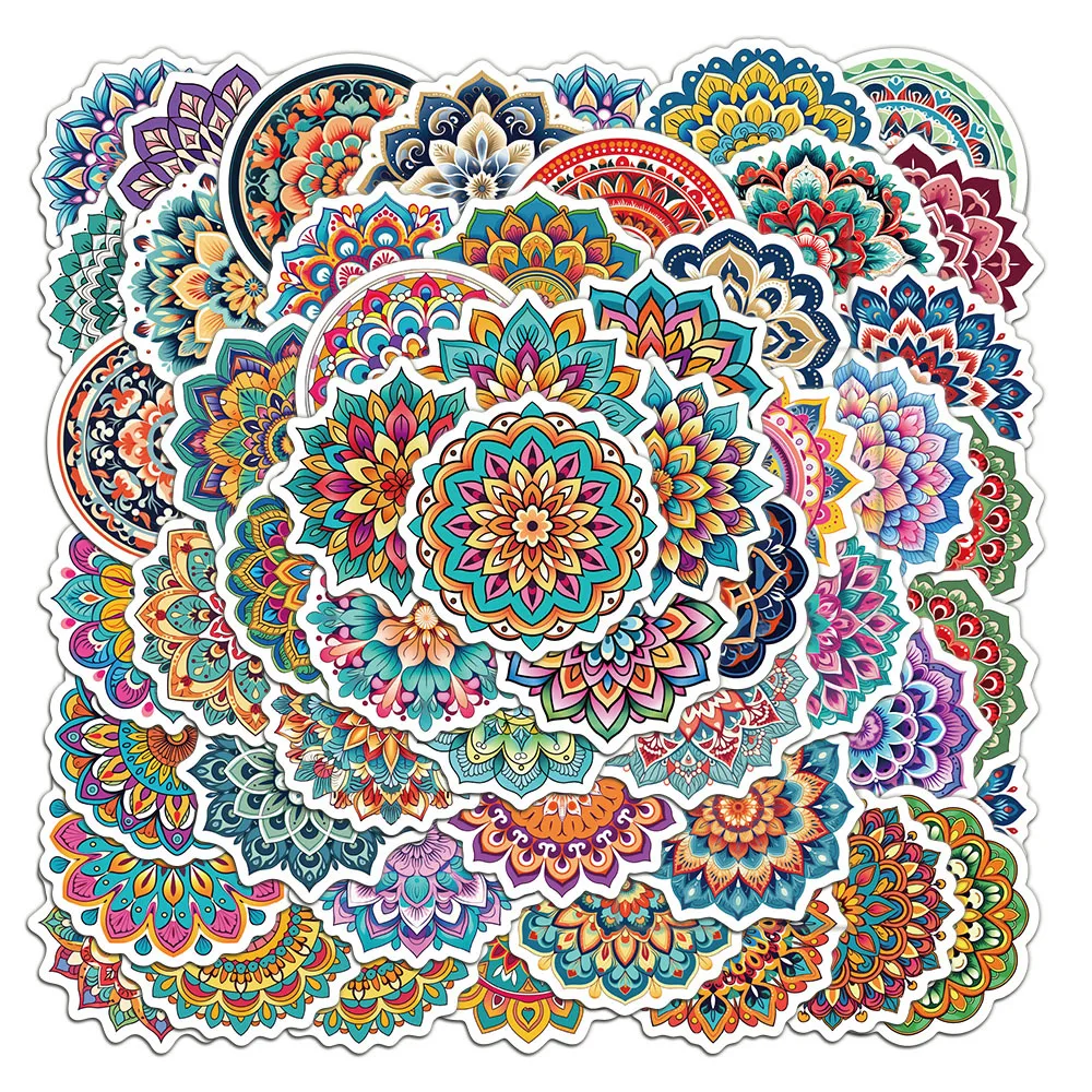 

50 шт. Водонепроницаемые наклейки с мандалой