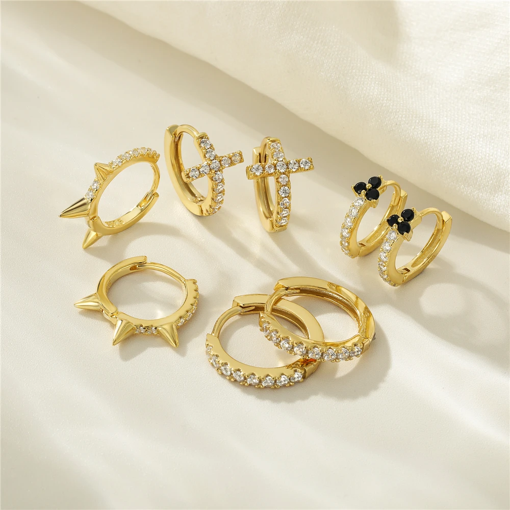 

CANNER White Zircon Simple Love Round Earring For Women 925 Sterling Silver Earrings Hoops Pendiente Plata Piercing Gold Jewelry