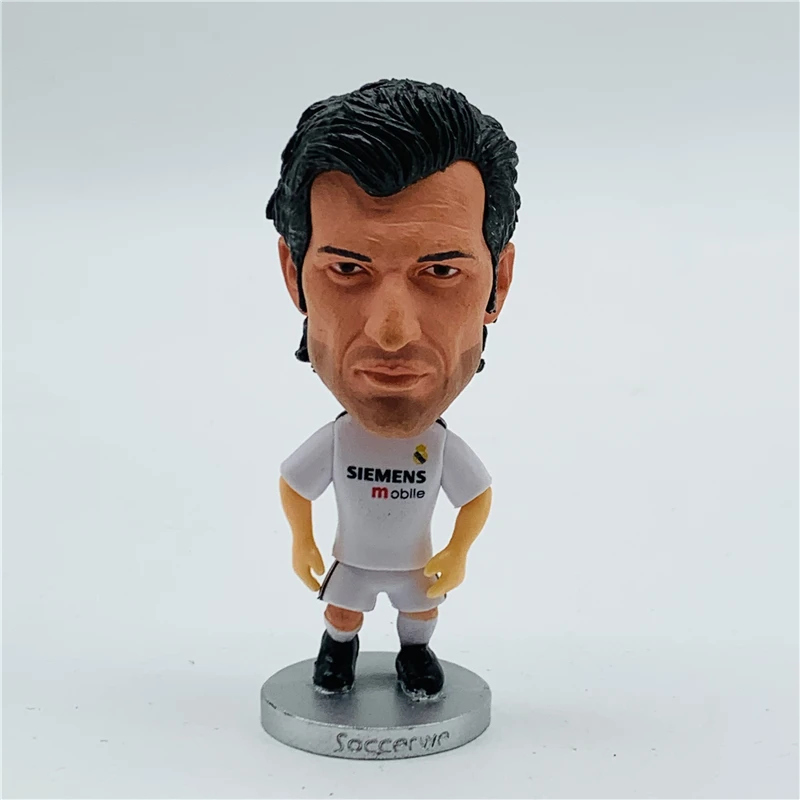 

Soccerwe 2,55 "Высота футбольной звезды куклы RM 10 # фигурки Figo 2005 белый комплект