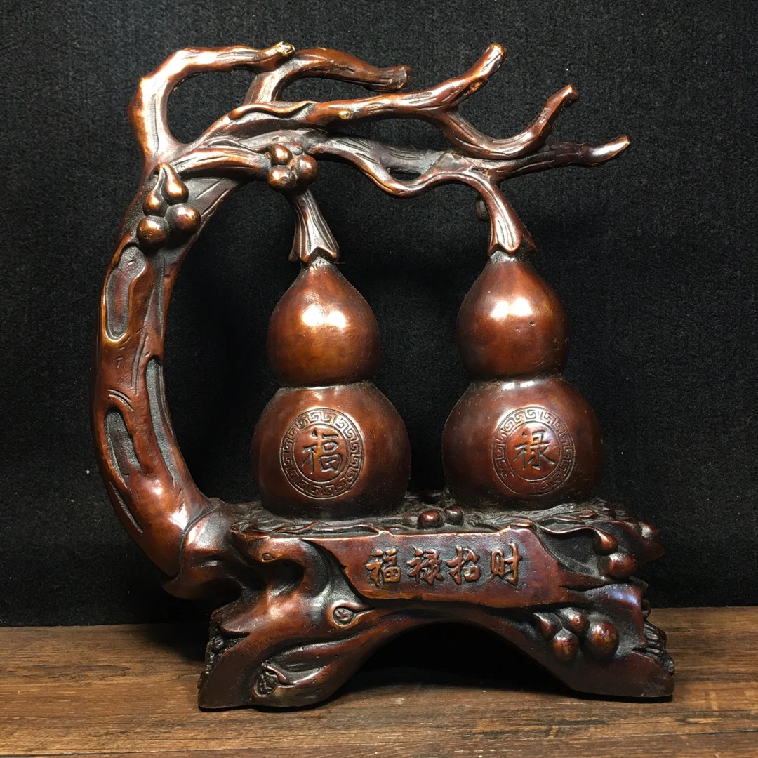 

Коллекция тибетских храмов, старинная Бронзовая статуя в виде тыквы, городской домик, на удачу, сборник удачи, офисное украшение, экзорцизм, ...