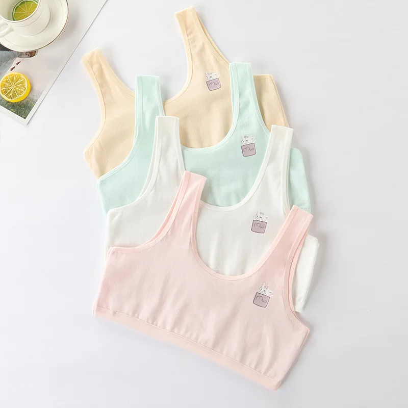 

New summer girls development period cotton vest girls underwear bra girls underwear training bra