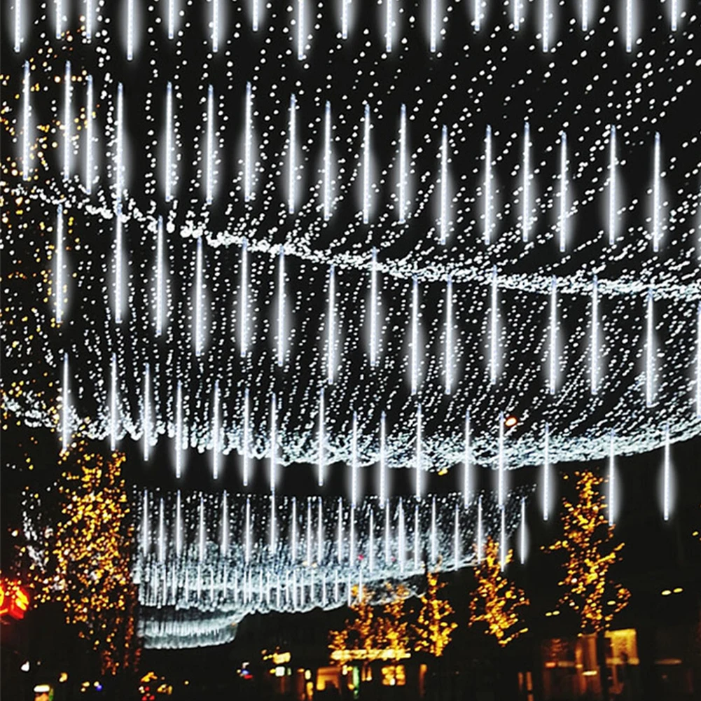 

Светодиодная гирлянда «метеоритный дождь» с 8 трубками, уличные гирлянды, украшения для рождественской елки на открытом воздухе, новогодни...
