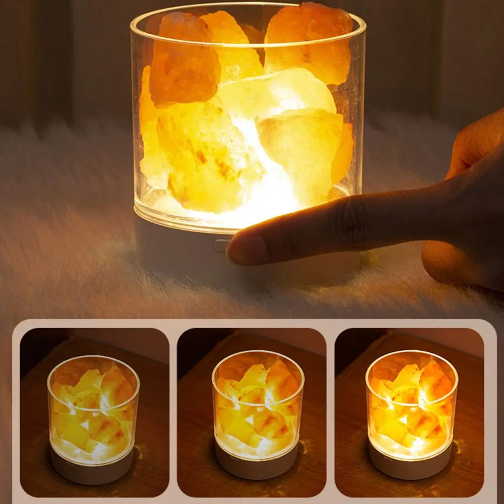 

Salt Lamp Natural Anion USB Charging Desktop Colorful Lamp Bedside Lamp Gift Night Lamp
