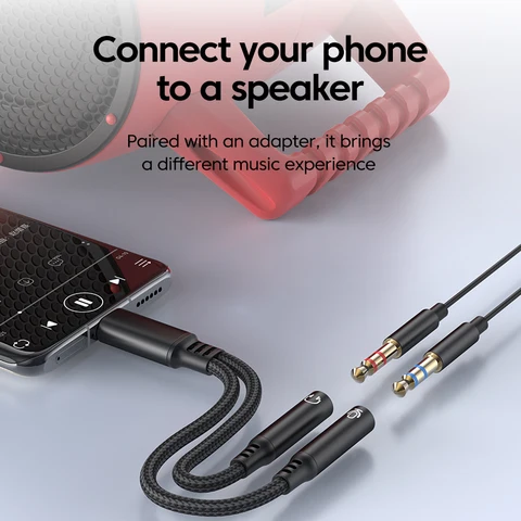 Аудиоадаптер для наушников типа C 3,5 AUX USB C на двойной разъем 3,5 мм, кабель ЦАП, чип Hi-Fi, звук для iPhone 15 16 Samsung