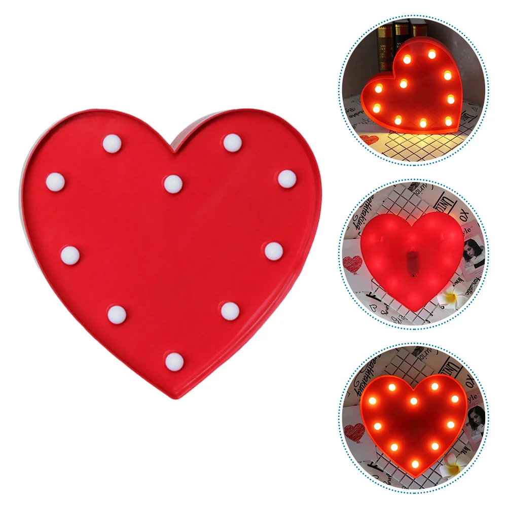 

1Pc Heart Shape Night Lamp LED Neon Signs Light Desktop Light without Battery