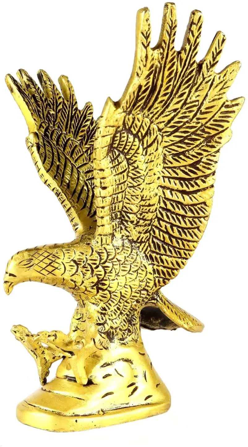 

ASHIRWAD Brass Eagle Spread Wings Statue for Home Decor Vastu Feng Shui & Spiritual Gifting (6.20 inches)