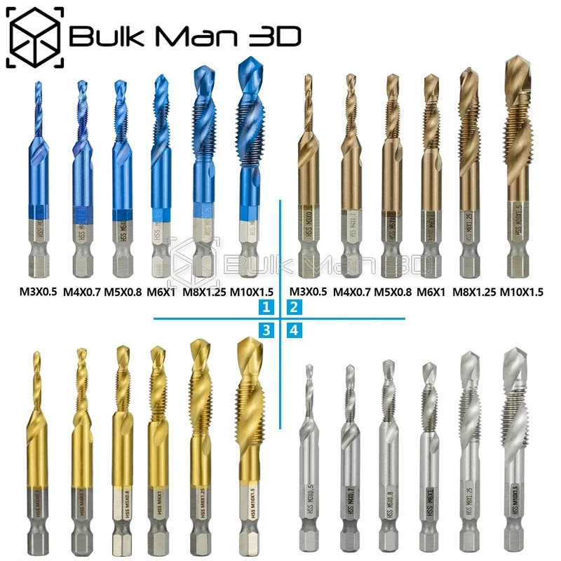 

Набор сверл с шестигранным хвостовиком, комплект ручных инструментов, 6 шт, м3, М4, М5, М6, М8, М10