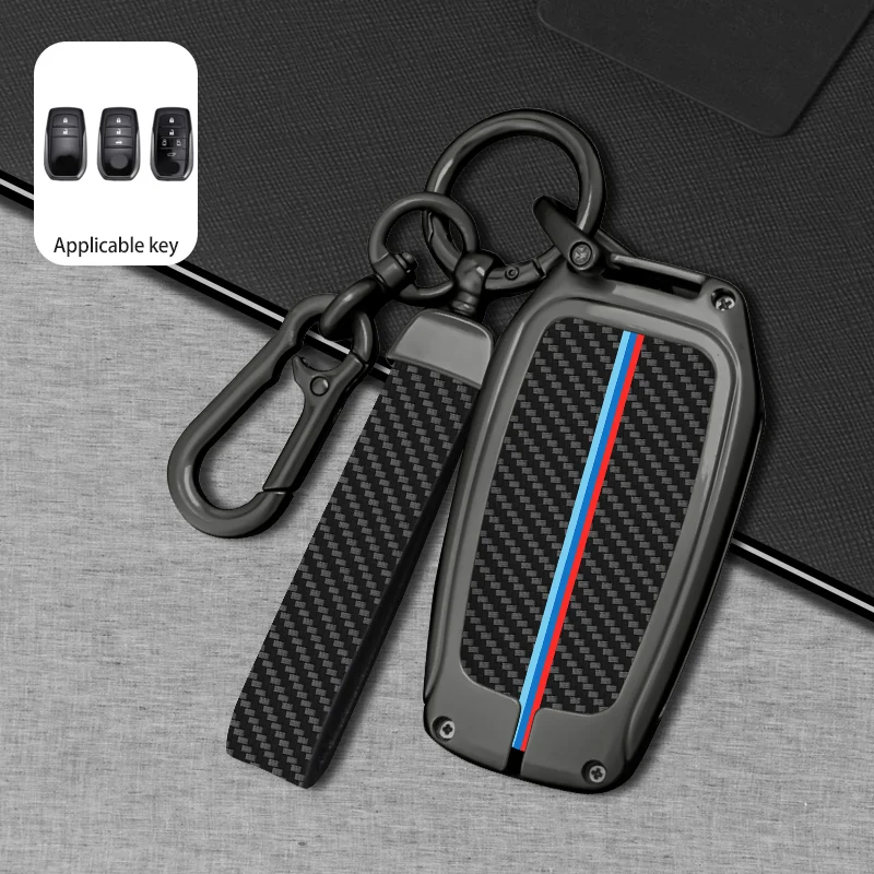 

Car Interior Carbon Fiber Key Case For Toyota Rav4 Auris Avensis Prius Aygo Camry Land Cruiser 200 Prado Crown Corolla C-HR CHR