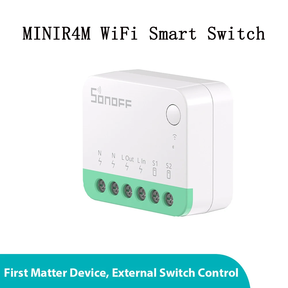Фото MINIR4M Extreme Wi-Fi Smart Switch Matter Беспроводной контроллер Универсальное съемное реле Умный дом Работа с Alexa Google №1