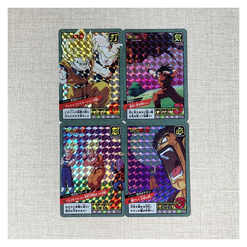 

4Pcs/set 86X59Mm Self Made Fighting Dragon Ball Son Goku Super Saiyan Refraction Flash Card Anime Collection Card Gift Toy