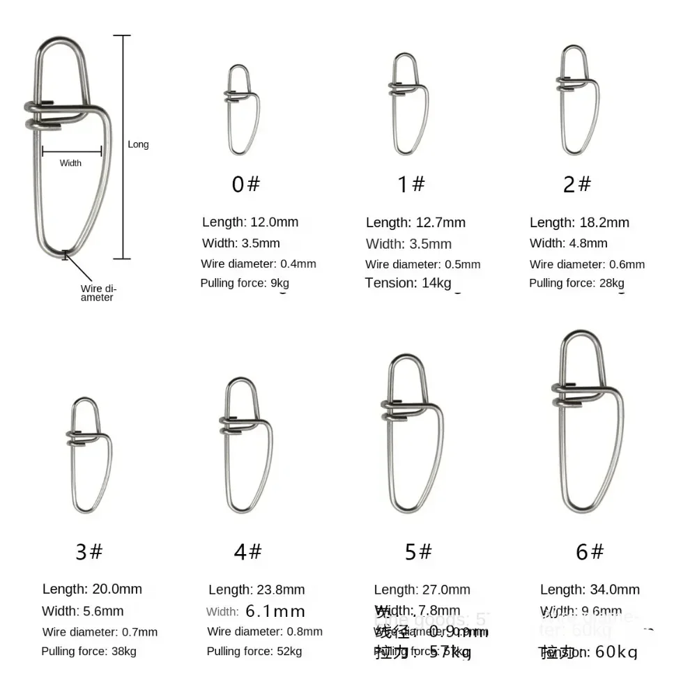 100 шт. булавка для рыболовной приманки Luya разъем рыболовного крючка из