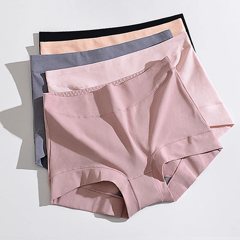 

Women Boxer Pants Cotton High Waist Soid Color lady Underwear Breathable Stretchy Knickers Shorts Briefs Comfort Panties