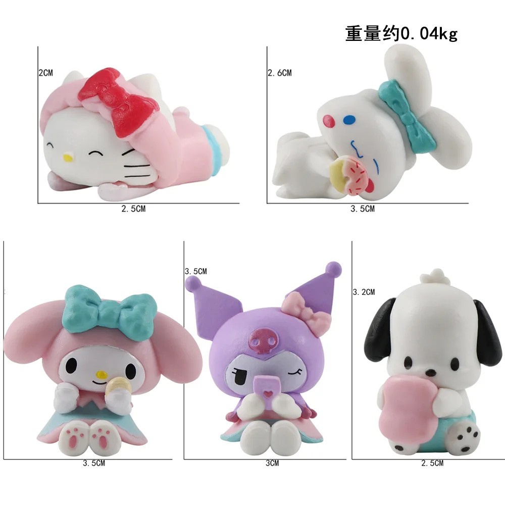 Мини-фигурки Sanrio Cinnamoroll 5/6 Упаковок Милая Игрушка Для Собак Декоративное