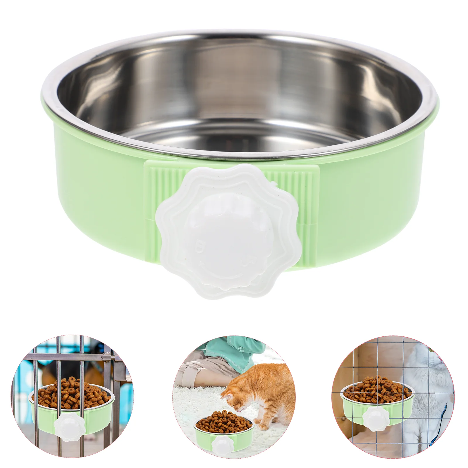 

Bowl Pet Dog Feeder Feeding Bird Steel Stainless Water Cage Dish Hanging Cup Animal Dispenser Birds Puppy Bows Removable Basin