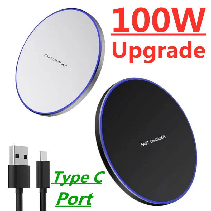 

100W Wireless Charger Pad For iPhone 14 13 12 11 Pro Max X Samsung Induction Phone Chargers Fast Wireless Charging Dock Station