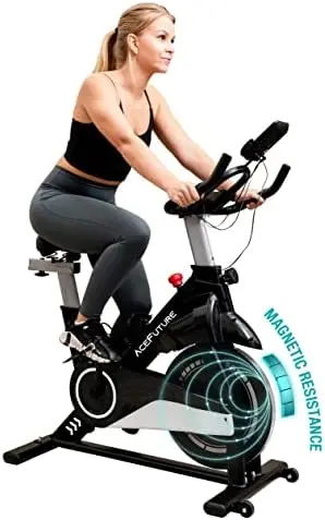 

Exercise Bike for Home Stationary Bikes with 30lb Flywheel, Indoor Cycling Workout Bike with Hand Pulse, Fitness Tracker and Tab