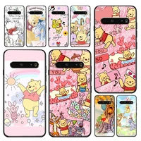 winnie the pooh anime case for lg v50 v60 g8 thinq 5g k51s k41s k71 k61 q60 v30 k92 k22 soft tpu black phone cover capa