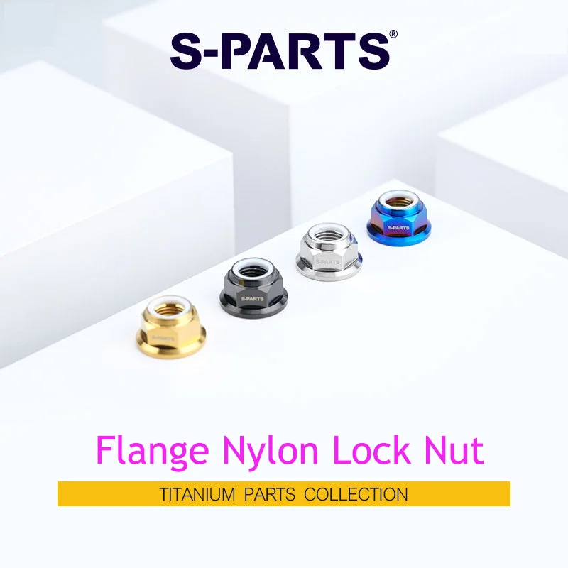 Фото 1/2/5 шт. титановые винты S-PARTS с фланцем и нейлоновыми стопорными гайками M4 M5 M6 M8 M10 M12 для мотоциклов и велосипедов №1
