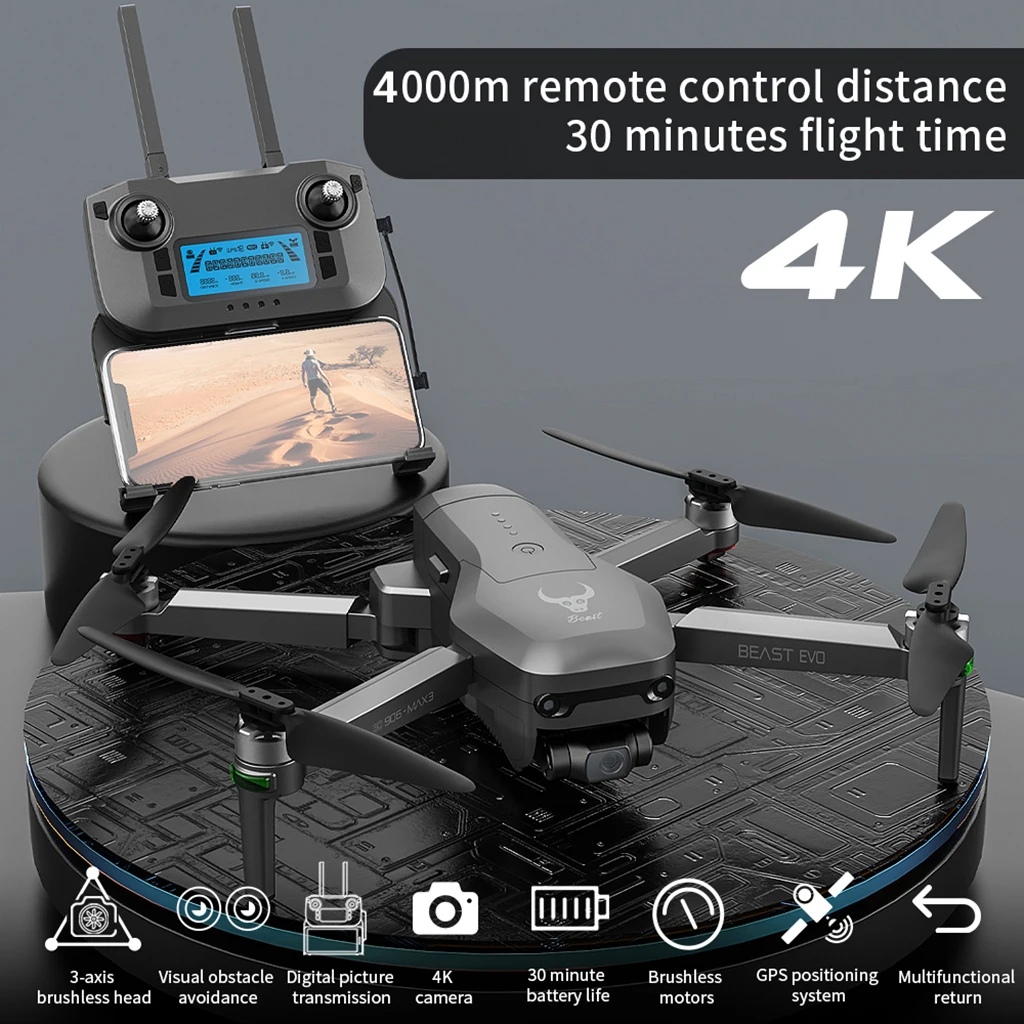 

Drone SG906 MAX3 4K Professional HD Camera 3-Axis Gimbal Brushless Dron Obstacle Avoidance 4KM RC Distance FPV GPS Quadcopter D