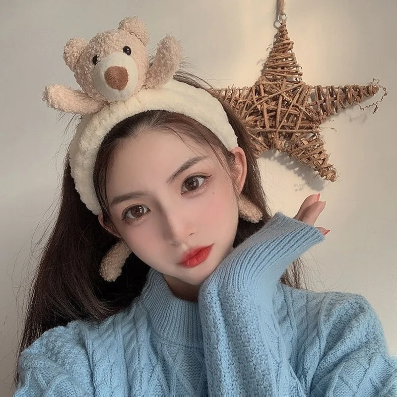 

Women Girls Cute Plush Bear Rabbit Scrunchie Ponytail Hair Tie Decorate Elastic Hair Bands Headband Fashion Hair Accessories