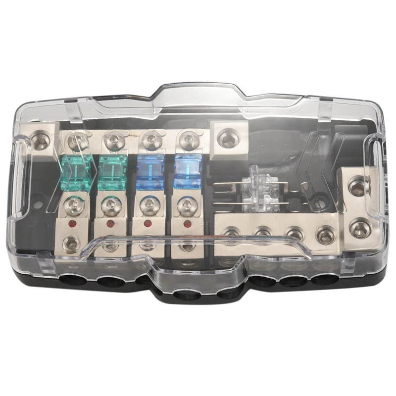 Мульти-функциональный светодиодный автомобильный аудио стерео ANL держатель предохранителя распределительный 0/4ga 4 способ предохранителей блок 30A 60A 80Amp