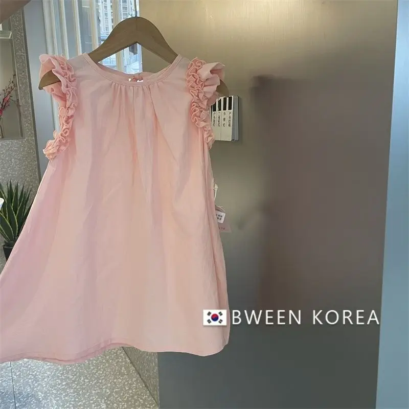 

Dresses 2023 Summer A-line Above Knee Length Pullover Cotton Solid New Korean Sweet Fashion Casual Comfortable Lovely Girls