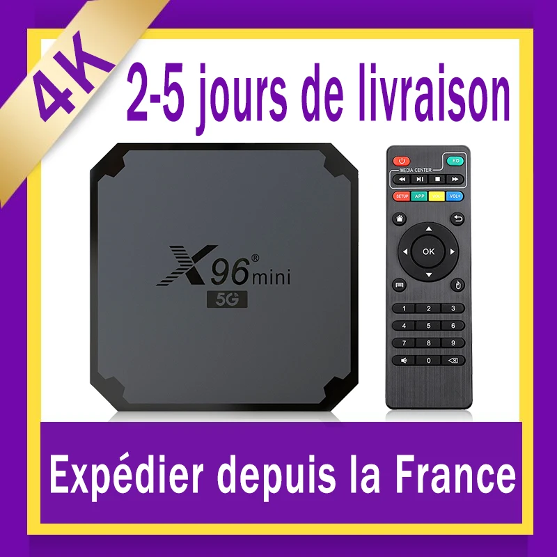 

X96 Mini 5G Smart IPTV Box 4K Android 9.0 Amlogic S905W4 Quad-Core 1GB 8GB 2GB 16GB Support 2.4G Wifi Ship From France IPTV Box