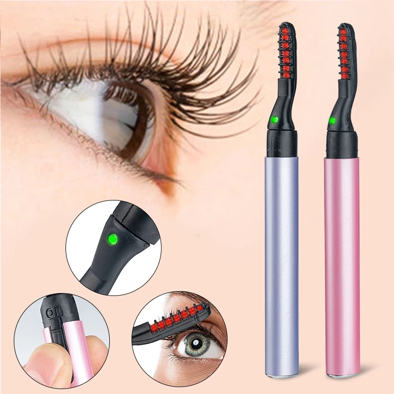 

Electric Eyelash Curler Long Lasting Electric Heated Eye Lashes Eyelash Grafting Makeup Tools Heat Portable Curling Makeup