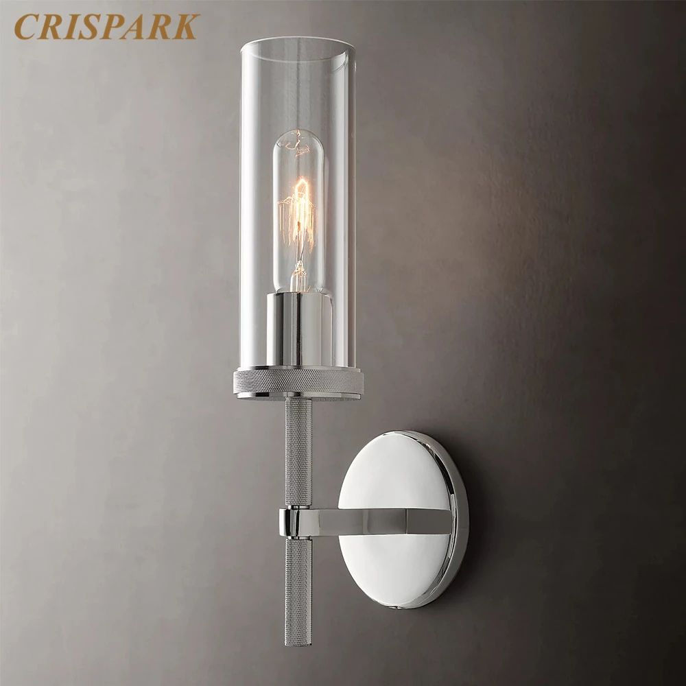 Светодиодный светильник Lambeth Knur цилиндрическая стеклянная настенная лампа