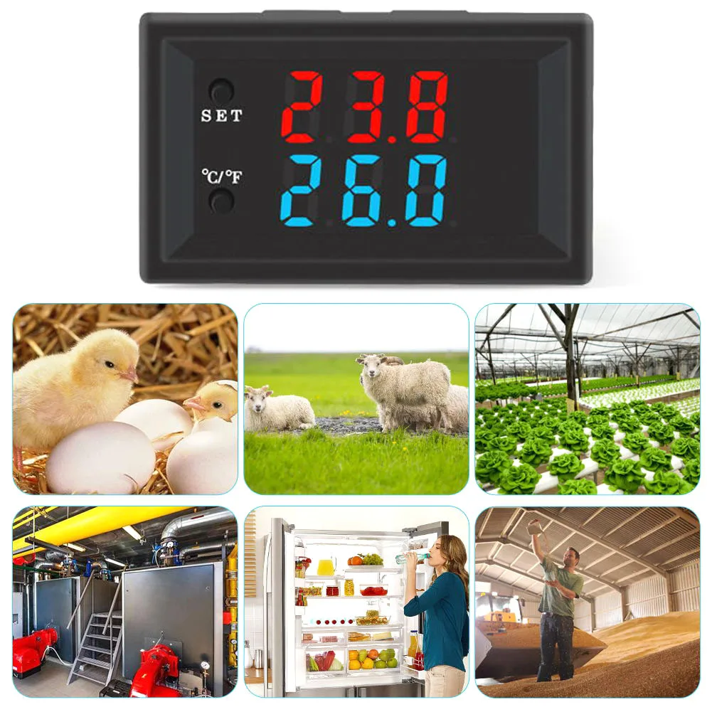 

Терморегулятор W2809 с ЖК-дисплеем, водонепроницаемый NTC-датчик, 12 В, термостат для выращивания инкубации в теплицах и помещениях