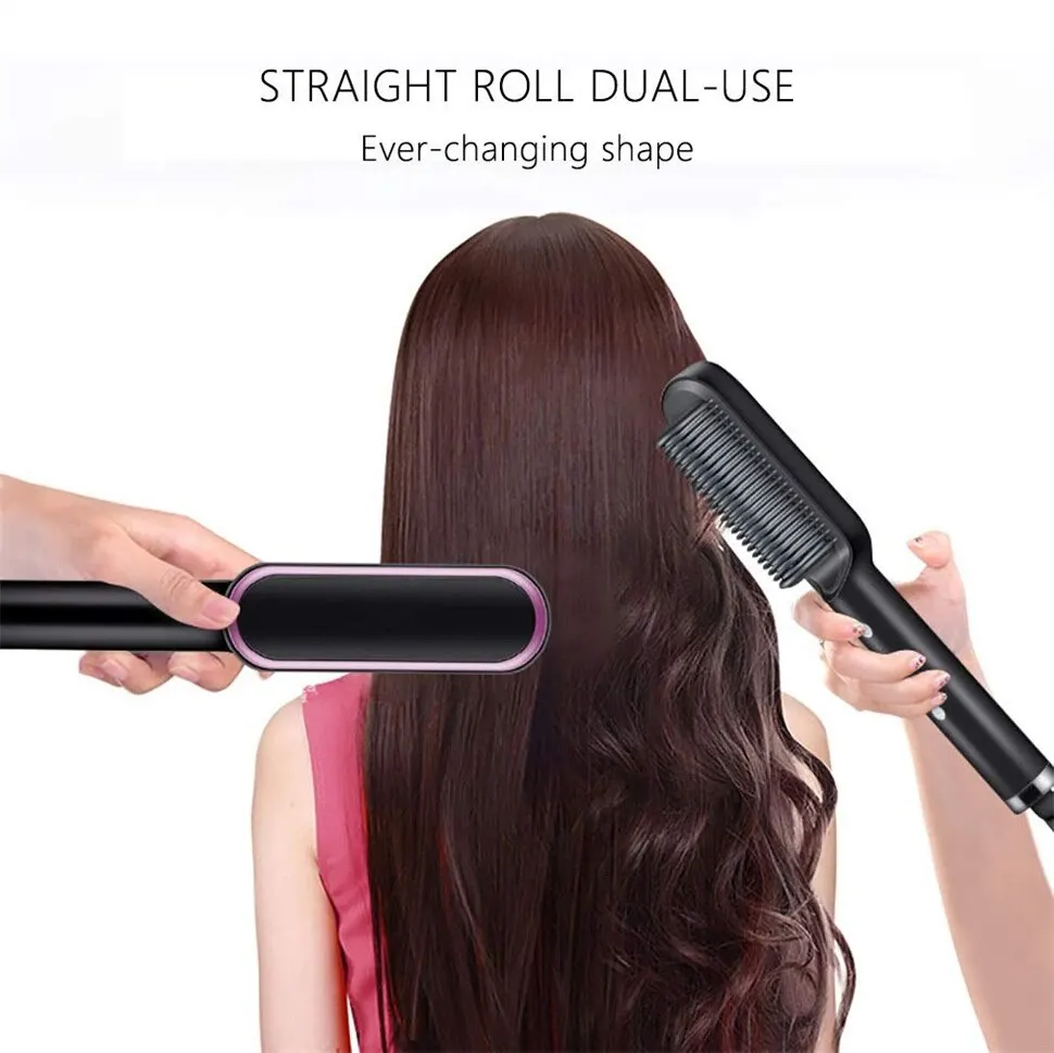 

Multi-functional hair design negative ion heating straightener temperature control does not damage hair straightener comb