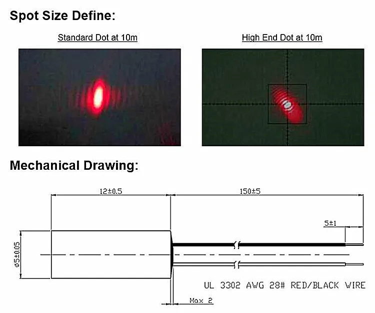 D5mm 635nm 0 5 mW 1mW 5mW красный точечный Лазер алюминиевый диодный модуль промышленного