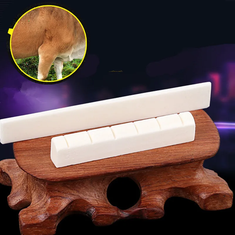 

6-String Guitar Bridge Pins Saddle Nut Acoustic Cattle Tailpiece Guitar Accessories for Acoustic Guitar 100% CATTLE BONE Quality