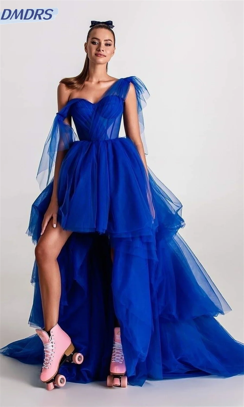 

Classic Short Front And Long Back Dress Gracefult Sleeveless Bridal Gown Sexy Sweetheart Neck Tulle Gowns Robes De Soirée