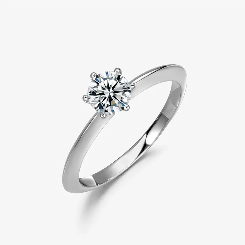 

Стерлинговое Серебро s925, Муассанит, диаметром 0,5, просто классическое обручальное женское пятно