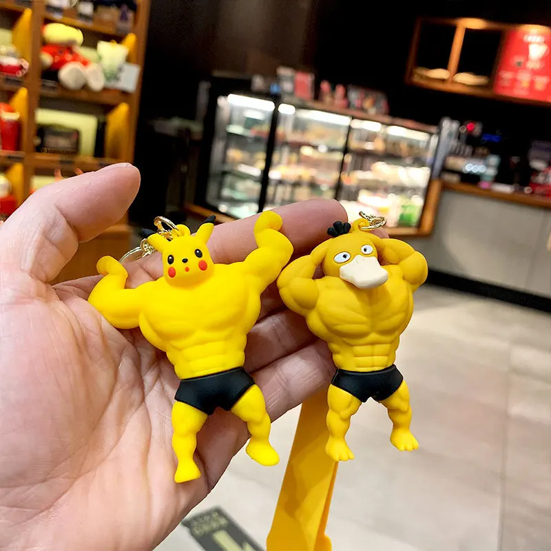 

Pikachu Cartoon Key Chain Couple Doll Bag Key Pendant Car Ornaments Free Shipping