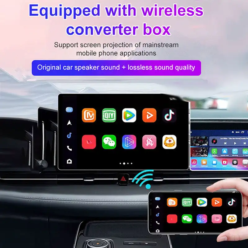 Автомобильный беспроводной адаптер для подключения CarPlay проводной к