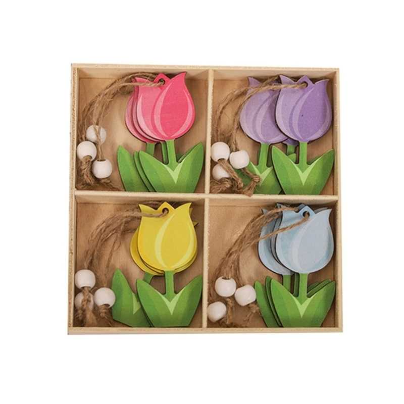

12pcs/box Mother Day Tulip Pendant Decorative Crafts Party Supplies for Festival Party Background Decoration