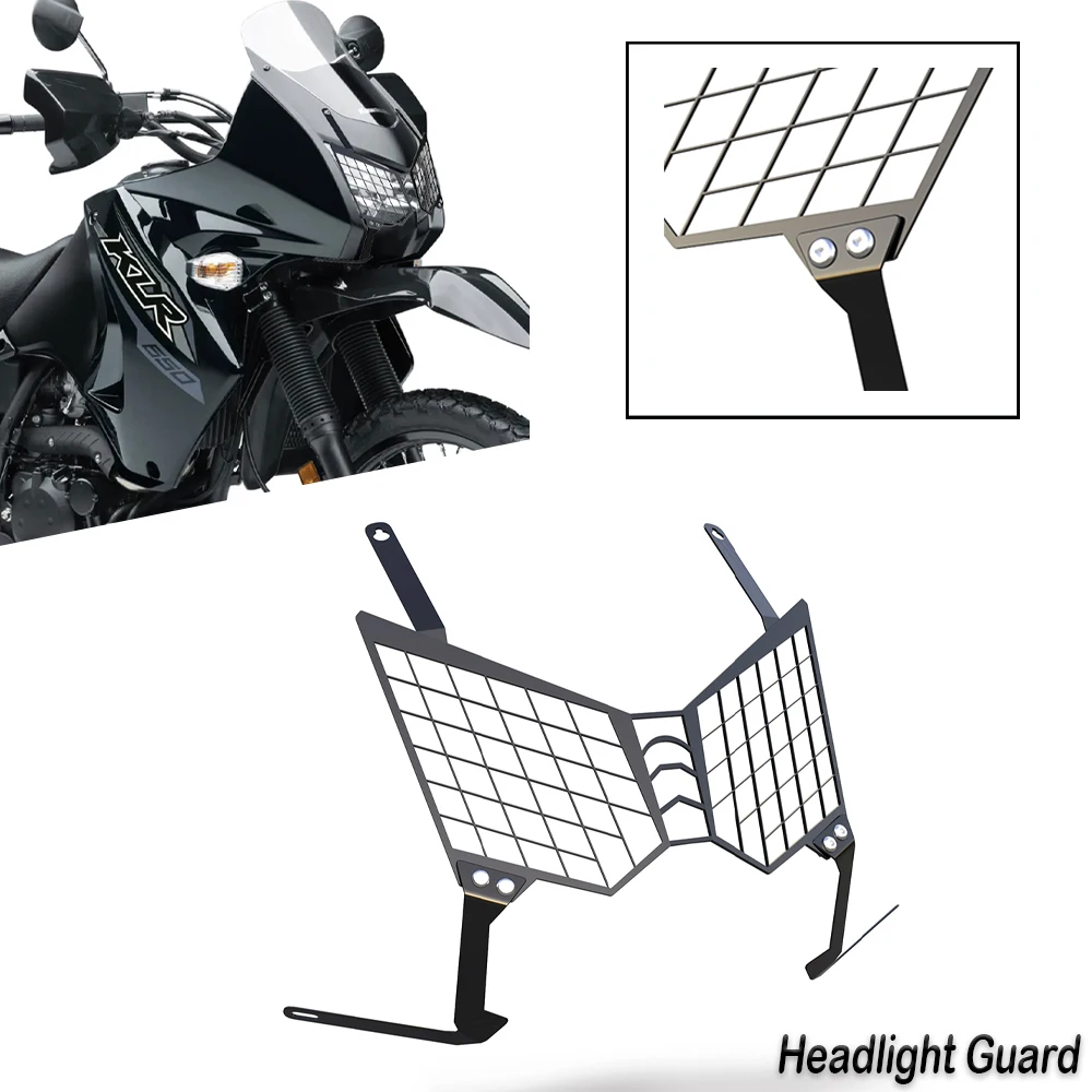 

For Kawasaki KLR 650 KLR650 KL650E 2008-2018 Motorcycle Head light Protection Grille Headlight Protector Cover Headlight Guard