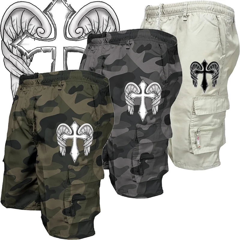 Мужские хлопковые шорты на шнуровке свободные Непринужденные уличные